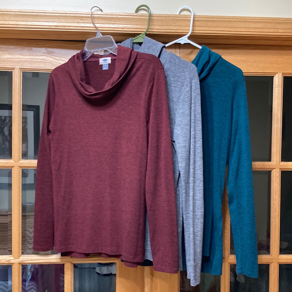 Trio of Old Navy Cowl Neck Sweaters M